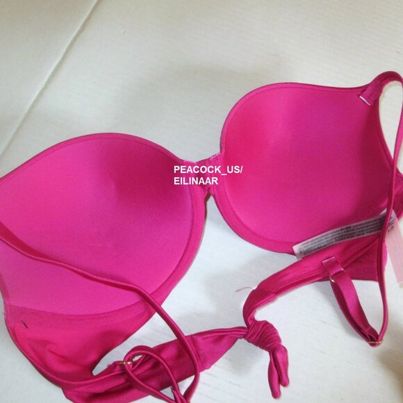 32C/S VICTORIA SECRET SWIM Shine Strap Push Up Top Bikini Set Brazilian Bottom - Picture 14 of 14